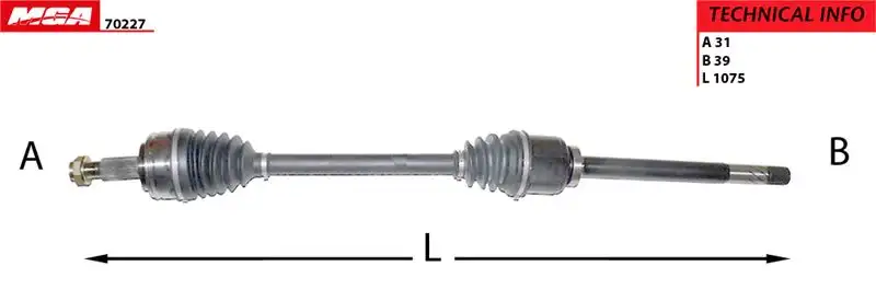 MGA 70227 Ön Aks (Sağ) 391009620R resmi