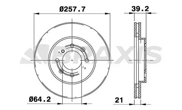 BRAXIS AE0207 Ön Fren Diski resmi