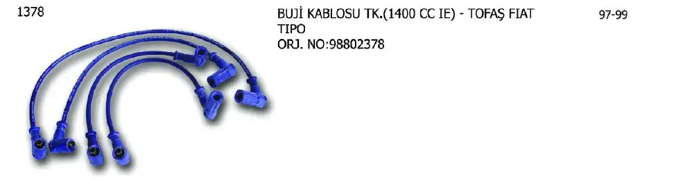 ÜNÜVAR 1378 Buji Kablosu 98802378 resmi