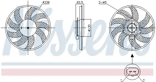 NISSENS 850105 Fan Motoru 8K0959455Q resmi