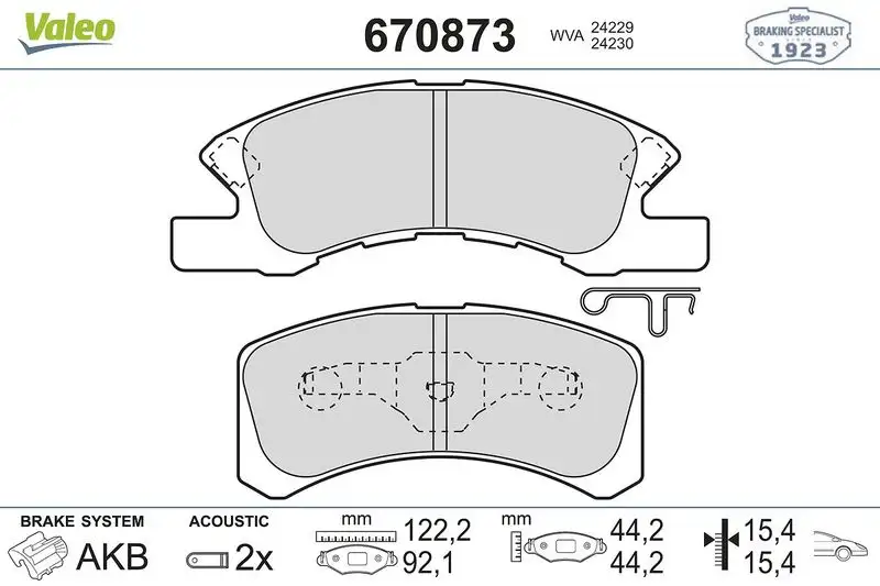 VALEO 670873 Ön Fren Balatası resmi