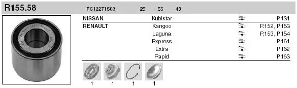 SNR FC12271S03 Arka Aks Rulmanı resmi