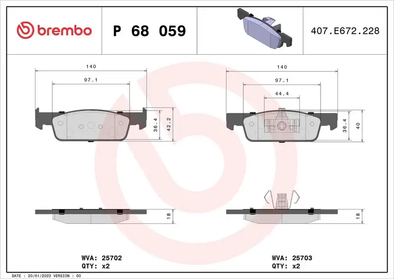 BREMBO P68059 Ön Fren Balatası resmi