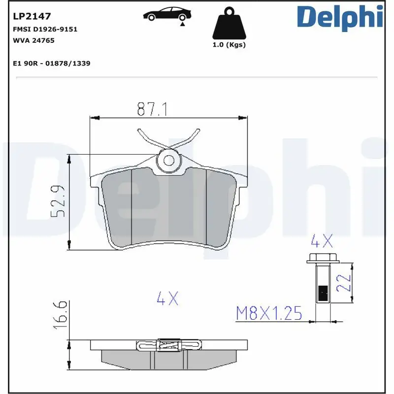 DELPHI LP2147 Arka Fren Balatası resmi