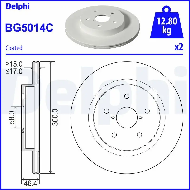 DELPHI BG5014C Arka Fren Diski 26700AL010 resmi