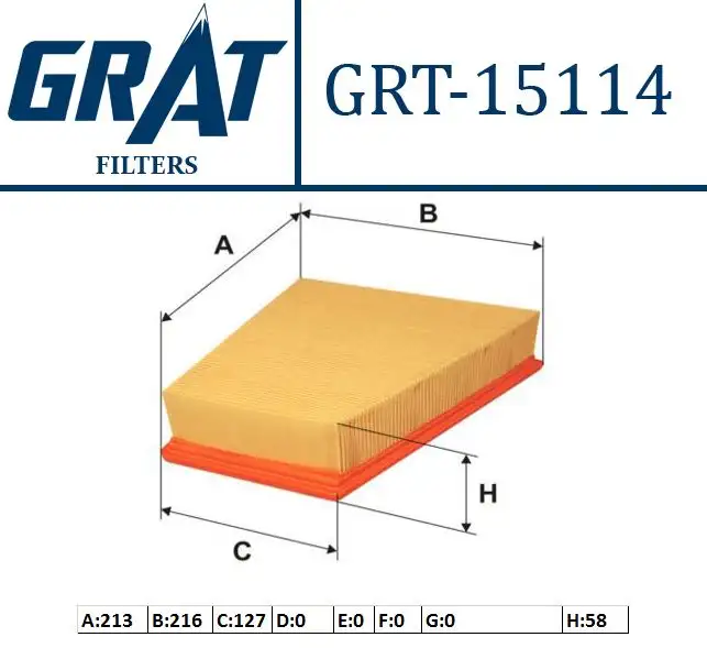 GRAT 15114 Hava Filtresi 6Y0129620 resmi
