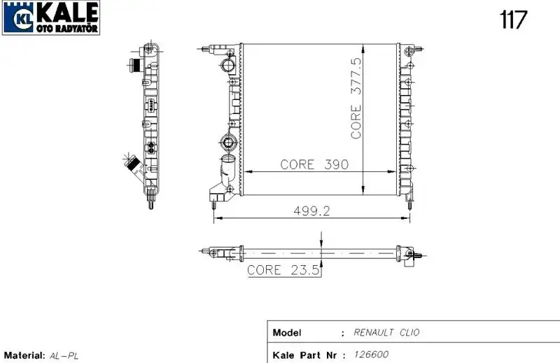 KALE 0527272AL Radyatör resmi