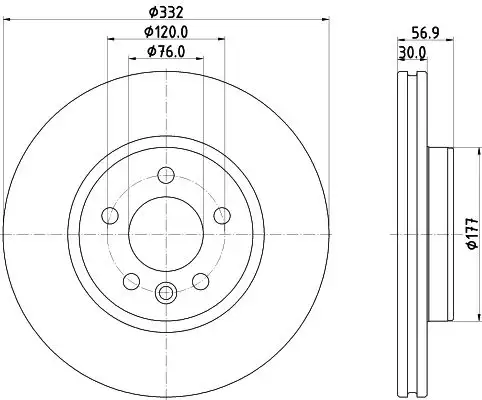 HELLA 8DD355132-561 Ön Fren Diski 2H6615301 resmi