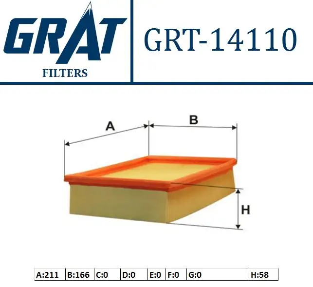 GRAT 14110 Hava Filtresi 834585 resmi