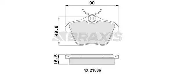 BRAXIS AA0166 Arka Fren Balatası resmi