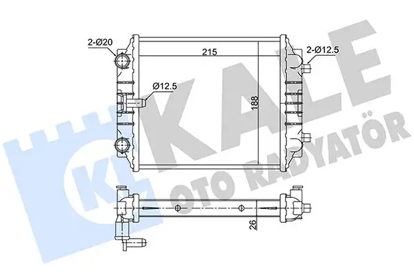 KALE 363190 Radyatör 5Q0121253H resmi
