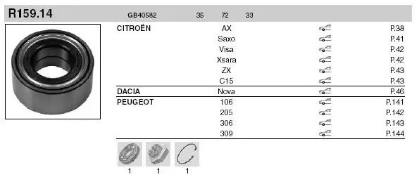 SNR GB40582 Ön Aks Rulmanı resmi