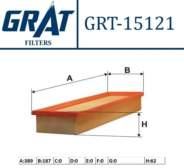 GRAT 15121 Hava Filtresi 7L0129620 resmi