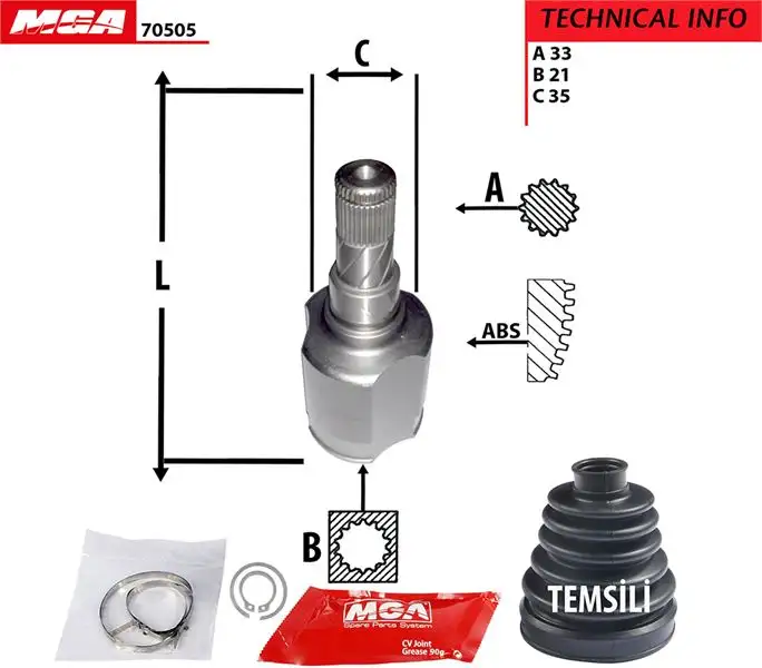 MGA 70505 Aks Kafası (İç) 3815A014 resmi