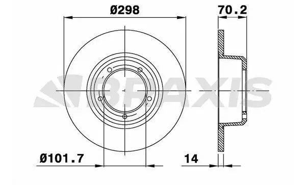 BRAXIS AD0294 Ön Fren Diski LR017951 resmi