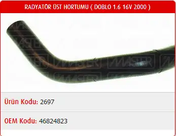 MASTER M2697 Radyatör Üst Hortumu 46824823 resmi