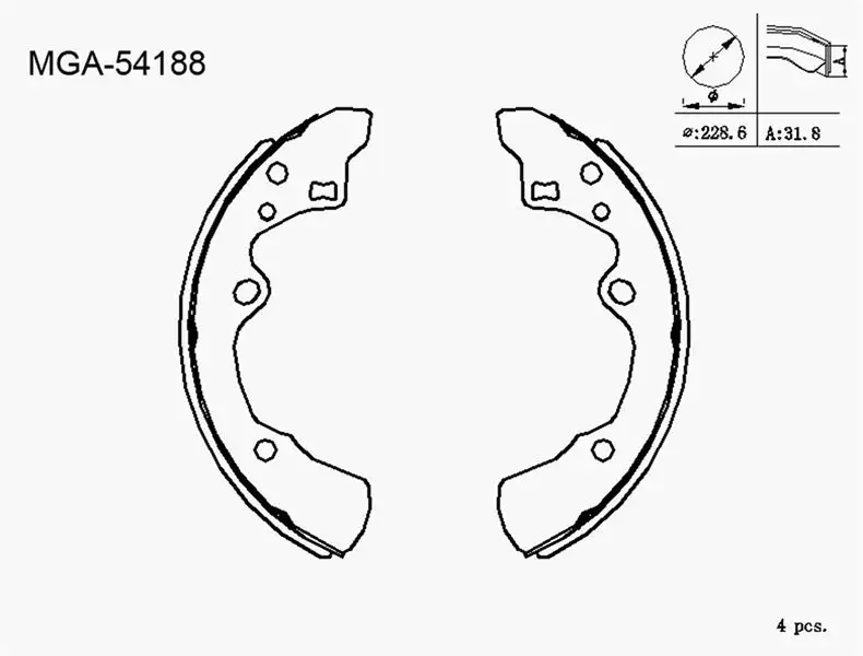 MGA 54188 Arka Fren Balatası GJ832638ZA resmi
