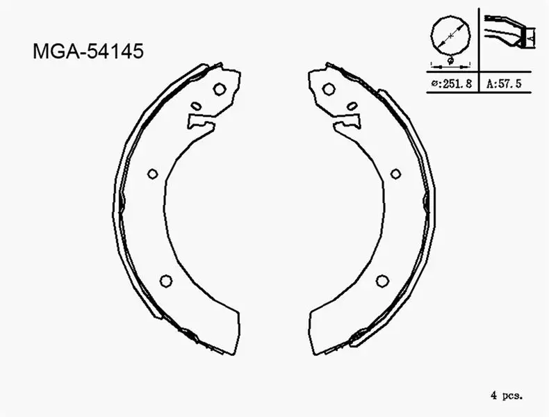 MGA 54145 Arka Fren Balatası 5830544A40 resmi