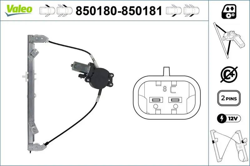 VALEO 850180 Ön Cam Krikosu (Sol) 51846385 resmi