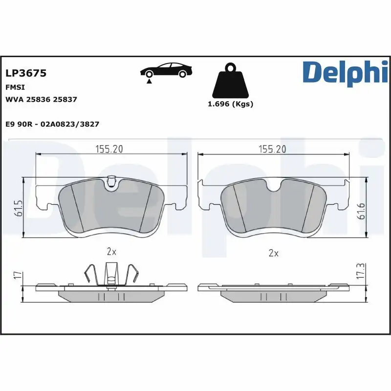 DELPHI LP3675 Ön Fren Balatası resmi