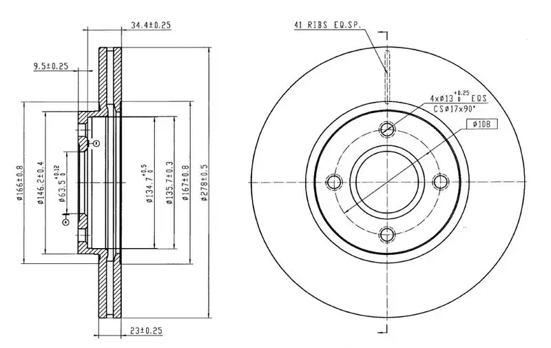 MGA 50444C Ön Fren Diski AY111125AA resmi