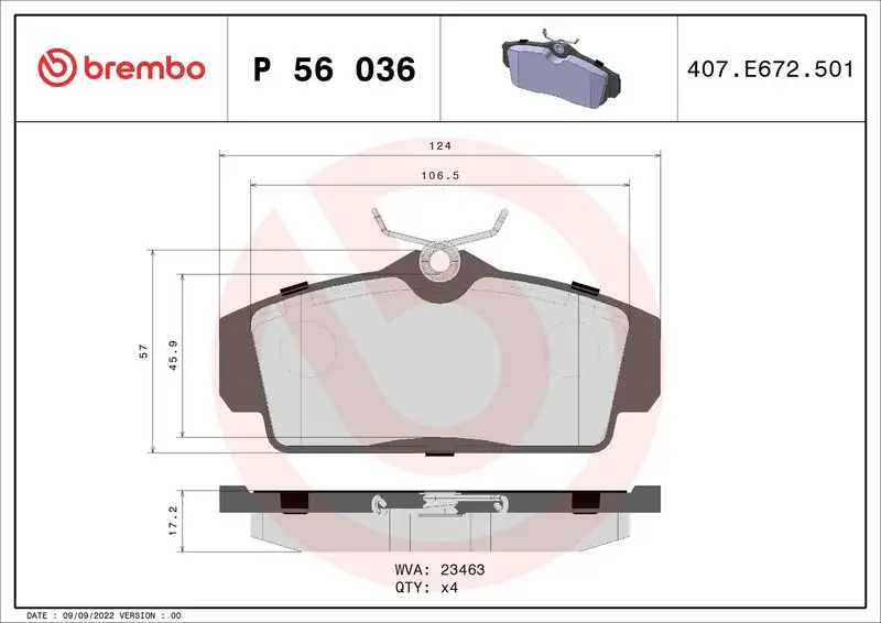 BREMBO P56036 Ön Fren Balatası resmi
