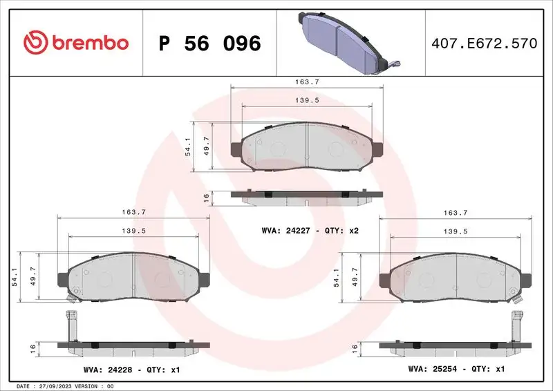 BREMBO P56096 Ön Fren Balatası resmi