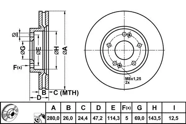MGA 50242 Ön Fren Diski 517121H000 resmi
