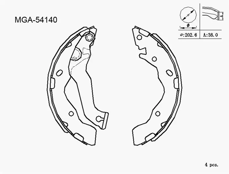 MGA 54140 Arka Fren Balatası 5830529A00 resmi