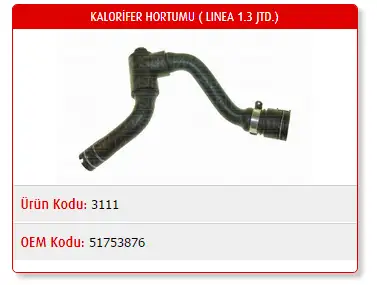 MASTER M3111 Kalorifer Hortumu 51753876 resmi