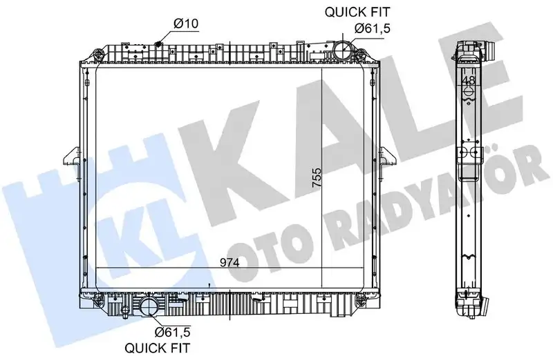 KALE 362880 Radyatör A9615001200 resmi