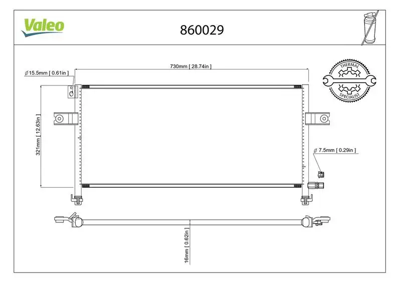 VALEO 860029 Klima Radyatörü 92110VJ200 resmi