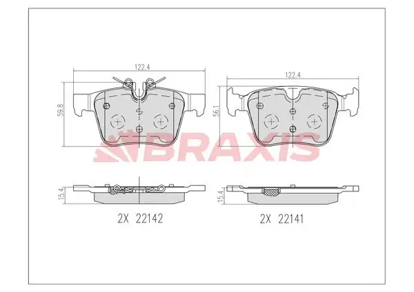 BRAXIS AB0611 Arka Fren Balatası resmi