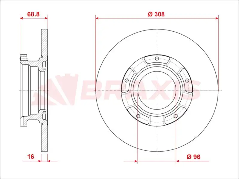 BRAXIS AE0937 Arka Fren Diski resmi