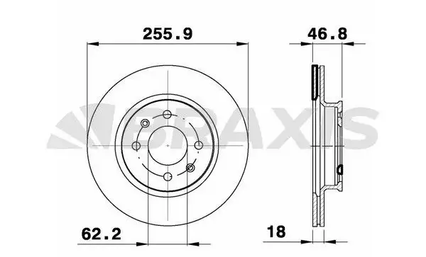 BRAXIS AE0308 Ön Fren Diski 517121J500 resmi