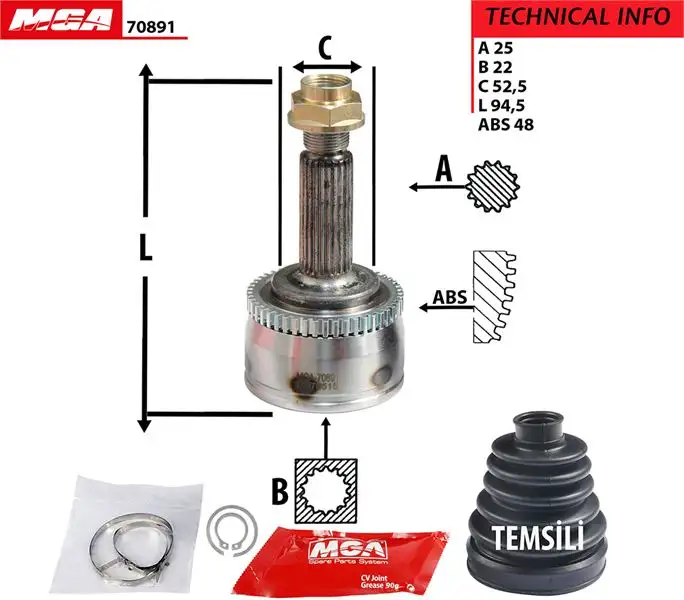 MGA 70891 Aks Kafası (Dış) 495011R200 resmi