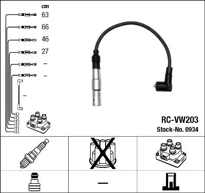 NGK 0934 (RCVW203) Buji Kablosu 06A905409E resmi
