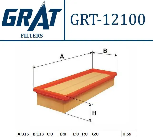 GRAT 12100 Hava Filtresi 1444TJ resmi
