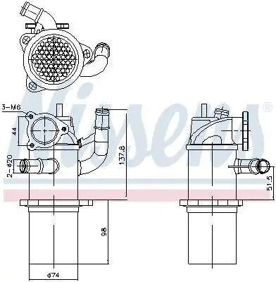 NISSENS 989423 EGR Soğutucusu 04L131513B resmi