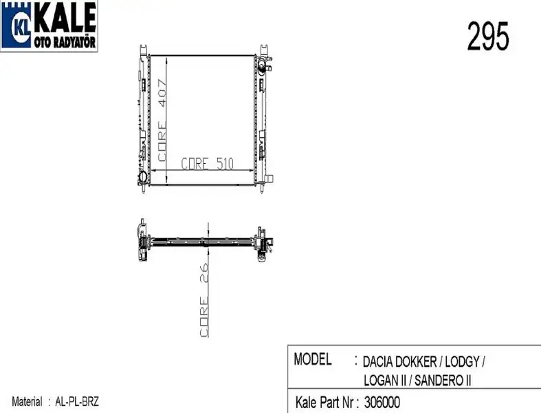 KALE 0518601AB Radyatör resmi