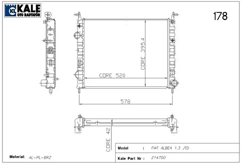 KALE 0133302AB Radyatör resmi