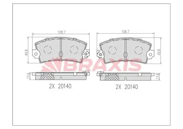 BRAXIS AB0600 Ön Fren Balatası resmi