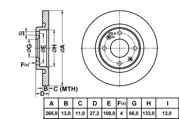 MGA 50155 Ön Fren Diski 4246R2 resmi