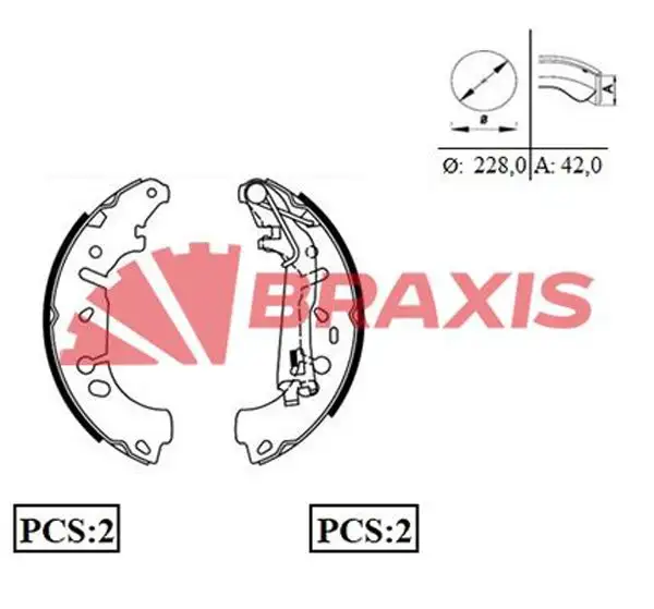 BRAXIS AC0072 Arka Fren Balatası resmi
