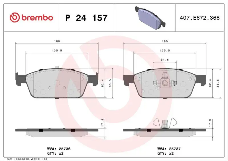 BREMBO P24157 Ön Fren Balatası resmi
