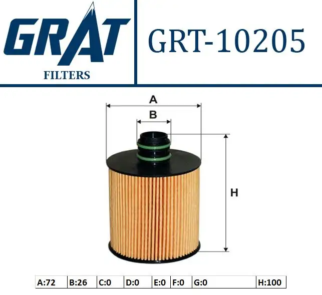 GRAT 10205 Yağ Filtresi 71751128 resmi