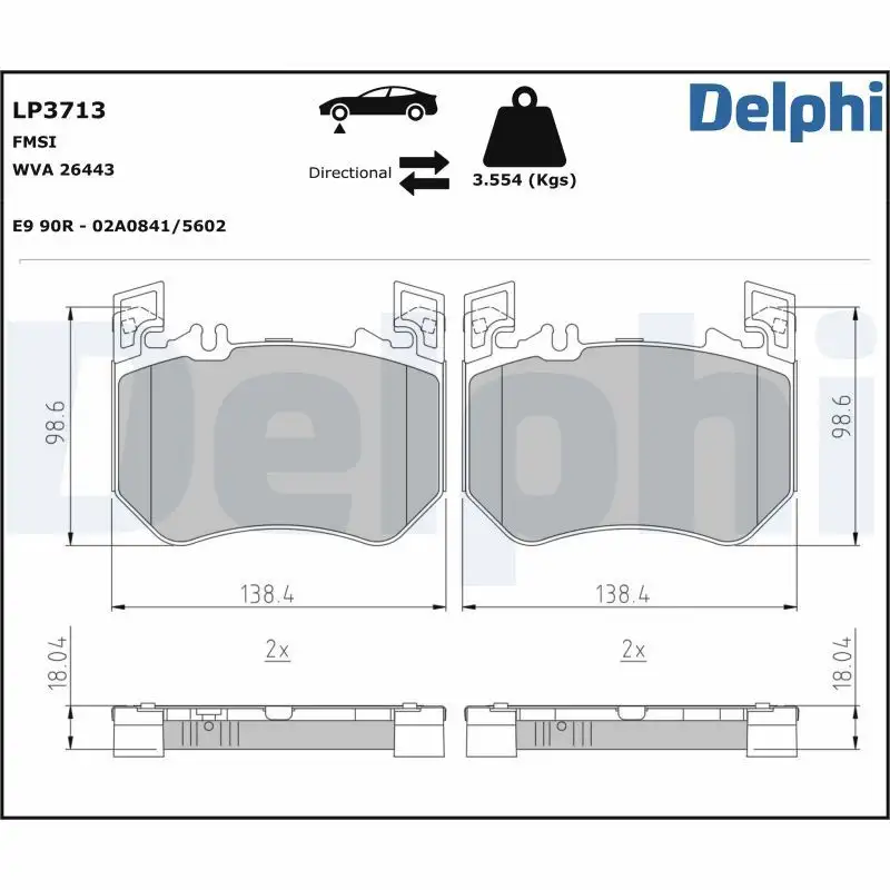 DELPHI LP3713 Ön Fren Balatası A0004203603 resmi