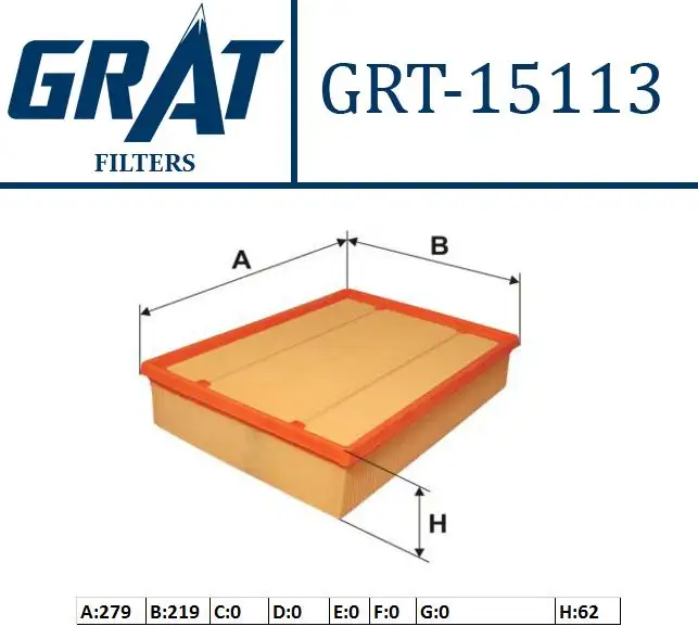 GRAT 15113 Hava Filtresi 074129620 resmi