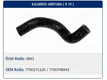 MASTER M0843 Kalorifer Hortumu 7700271120 resmi