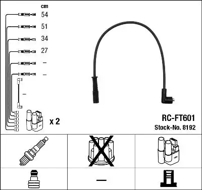 NGK 8192 (RCFT601) Buji Kablosu resmi